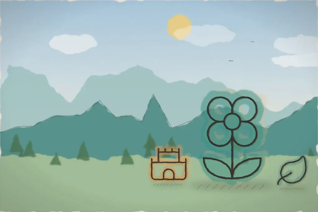 Studioul de yoga, cu Peleșul și munții în fundal (ilustrație)